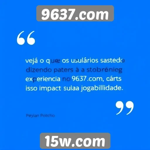 Feedback de usuários sobre a experiência no 9637.com
